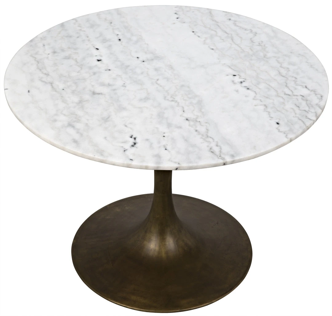 DINING ROOM Noir Laredo Table 40", Aged Brass, White Marble Top 5 DINING ROOM Noir Laredo Table 40", Aged Brass, White Marble Top
