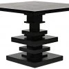 Noir Corum Square Table, Hand Rubbed Black DINING ROOM