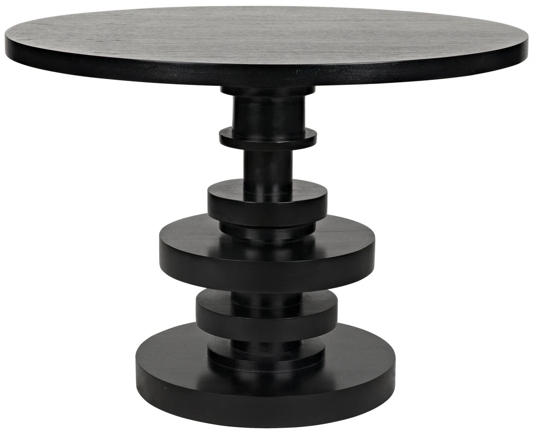 Noir Corum Round Table, Hand Rubbed Black 3 Noir Corum Round Table, Hand Rubbed Black