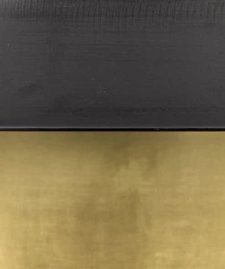 Noir Huxley Dining Table, Black Metal With Brass Finished Accent DINING ROOM