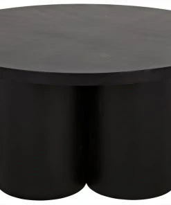 Noir Huxley Dining Table, Black Metal With Brass Finished Accent DINING ROOM