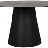 Noir Vesuvius Dining Table, Black Metal