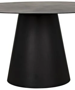 Noir Vesuvius Dining Table, Black Metal