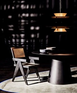 Noir Vesuvius Dining Table, Black Metal