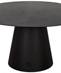 Noir Vesuvius Dining Table, Black Metal