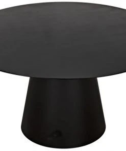 Noir Vesuvius Dining Table, Black Metal