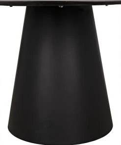 Noir Vesuvius Dining Table, Black Metal