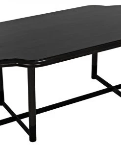 Noir Charles Dining Table, Pale Finish With Metal Base DINING ROOM