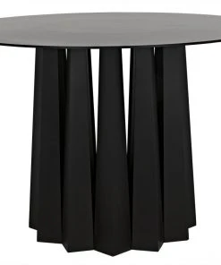 DINING ROOM Noir Column Dining Table, Black Metal