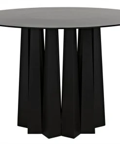 DINING ROOM Noir Column Dining Table, Black Metal
