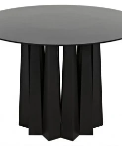 DINING ROOM Noir Column Dining Table, Black Metal