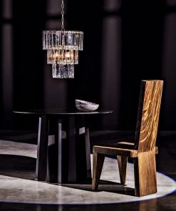 DINING ROOM Noir Column Dining Table, Black Metal