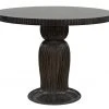 Noir Portobello Dining Table, Hand Rubbed Black With Light Brown Trim