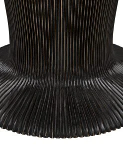 Noir Portobello Dining Table, Hand Rubbed Black With Light Brown Trim