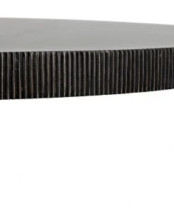 Noir Portobello Dining Table, Hand Rubbed Black With Light Brown Trim