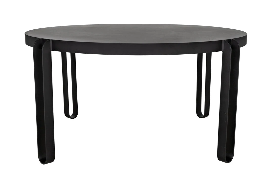 DINING ROOM Noir Marcellus Dining Table, 63", Black Metal 5 DINING ROOM Noir Marcellus Dining Table, 63", Black Metal
