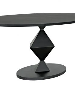 DINING ROOM Noir Katana Oval Dining Table, Black Metal