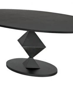 DINING ROOM Noir Katana Oval Dining Table, Black Metal