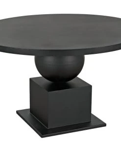 Noir Emira Dining Table, Black Metal