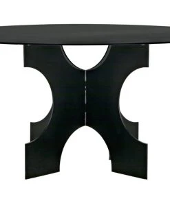 Noir Element Dining Table, Black Metal