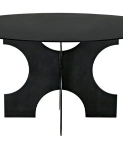 Noir Element Dining Table, Black Metal