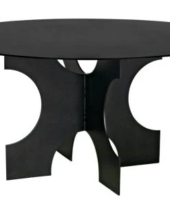 Noir Element Dining Table, Black Metal