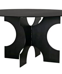 Noir Element Dining Table, Black Metal