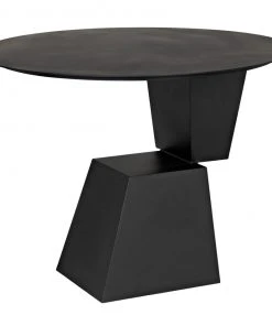 Noir Round Pieta Table, Black Steel