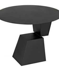 Noir Round Pieta Table, Black Steel