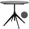 Noir Matilo Adjustable Table, Black Metal Metal Base With Marble Top Side & End Tables