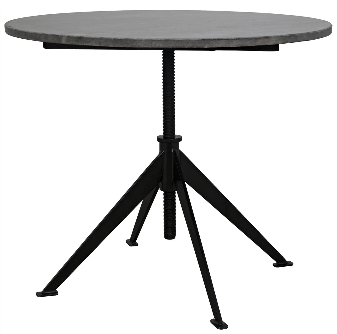 Noir Matilo Adjustable Table, Black Metal Metal Base With Marble Top Side & End Tables 4 Noir Matilo Adjustable Table, Black Metal Metal Base With Marble Top Side & End Tables