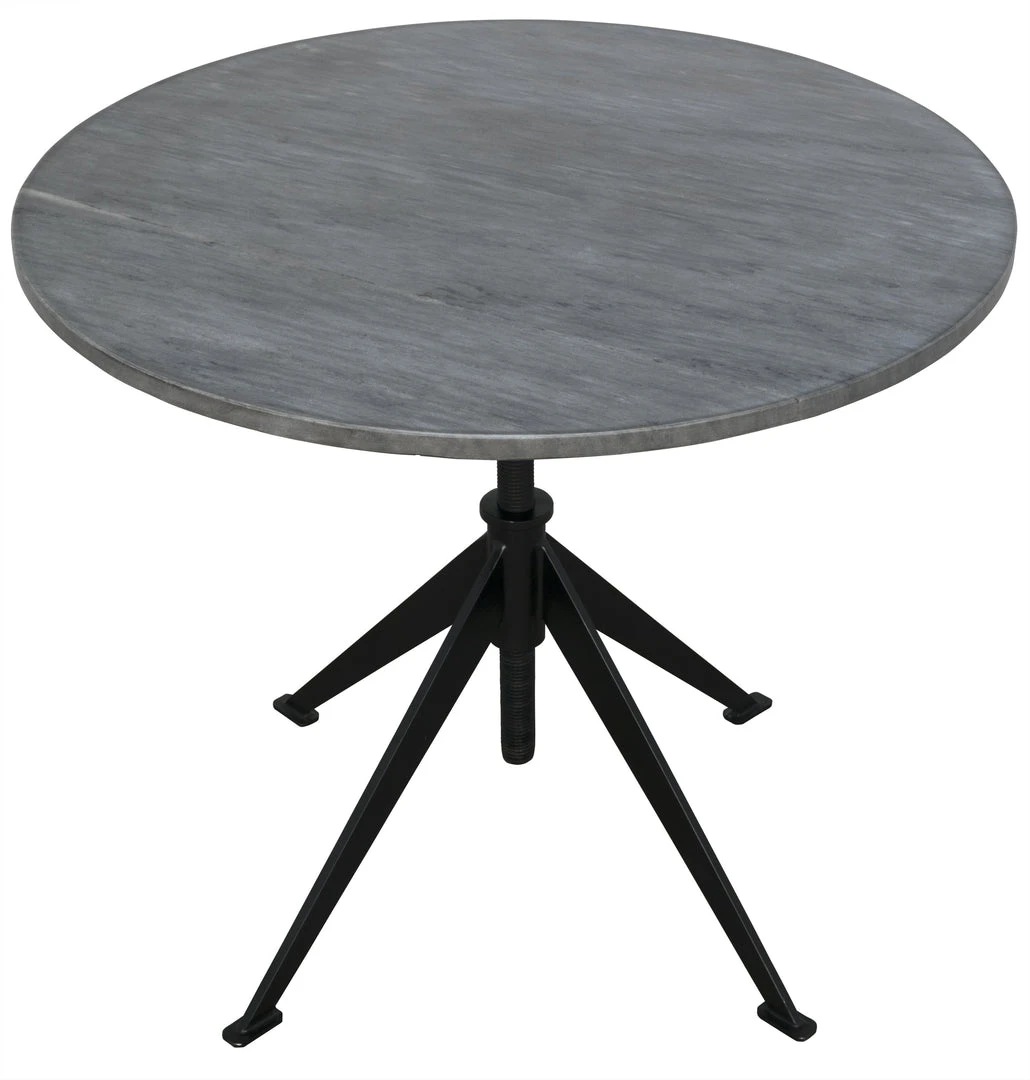 Noir Matilo Adjustable Table, Black Metal Metal Base With Marble Top Side & End Tables 5 Noir Matilo Adjustable Table, Black Metal Metal Base With Marble Top Side & End Tables