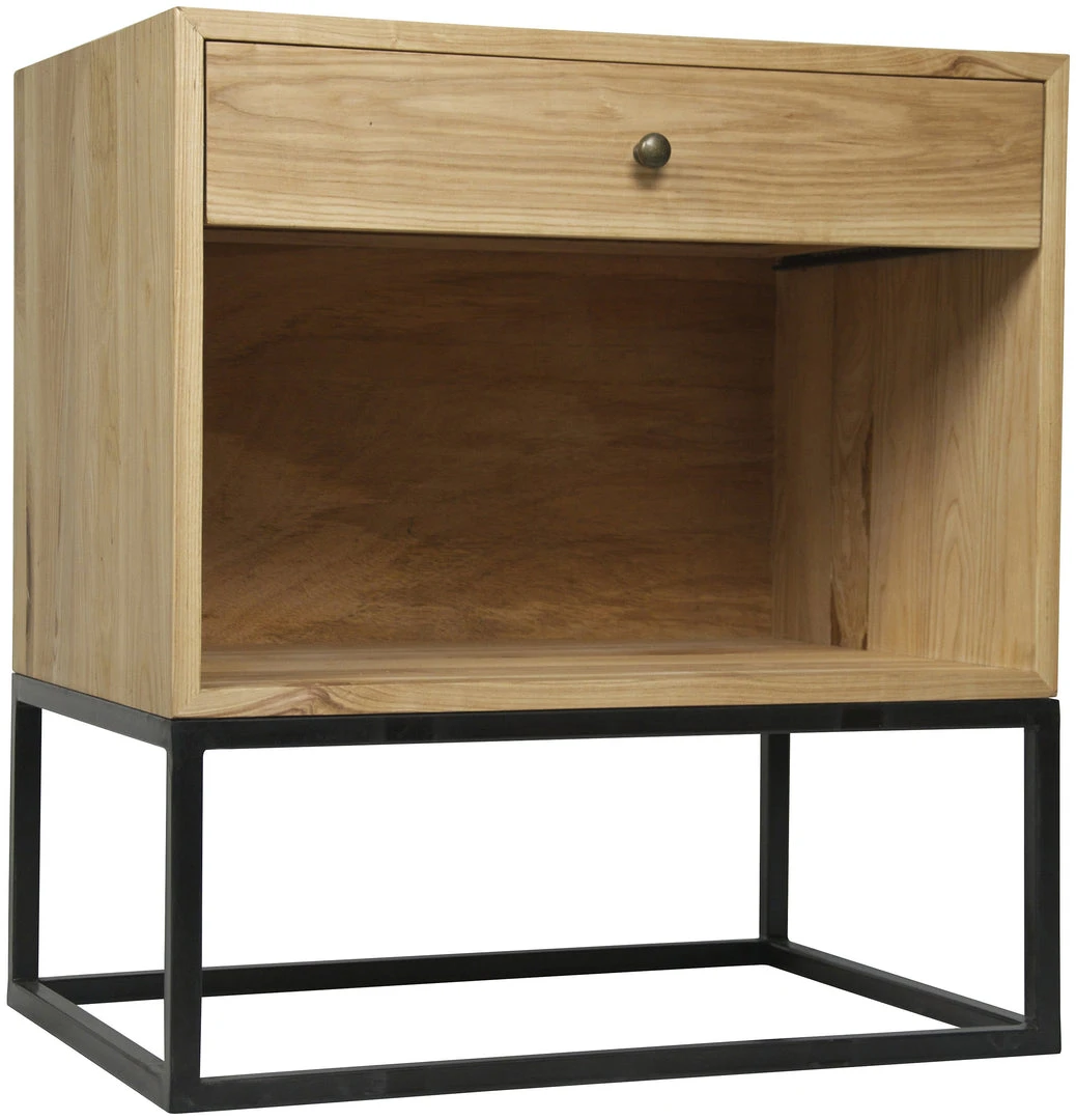 Noir Qs Garland Side Table, Elm With Black Metal Side & End Tables 3 Noir Qs Garland Side Table, Elm With Black Metal Side & End Tables