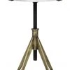Noir QS Edith Adjustable Side Table, Small, Antique Brass, Metal And Quartz