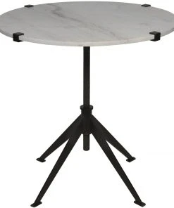 Noir Qs Edith Adjustable Side Table, Black Metal, Large