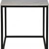 Noir Manning Side Table, Black Metal With Quartz Top, Large Side & End Tables
