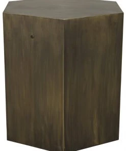 Noir Aria Side Table A, Aged Brass
