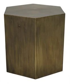 Noir Aria Side Table B, Aged Brass