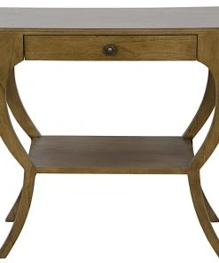 Noir Maude Side Table, Saddle Brown