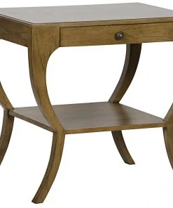 Noir Maude Side Table, Saddle Brown