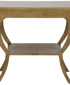 Noir Maude Side Table, Saddle Brown