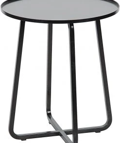 Noir Kimana Side Table, Black Metal