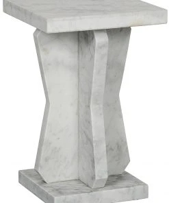 Side & End Tables Noir Vasco Side Table, White Marble