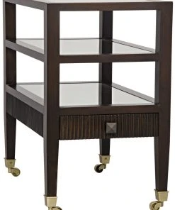 Noir Lesly Side Table, Distressed Brown Side & End Tables