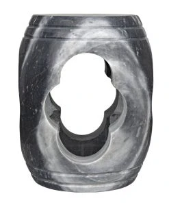 Noir Legend Side Table/Stool, Black Marble