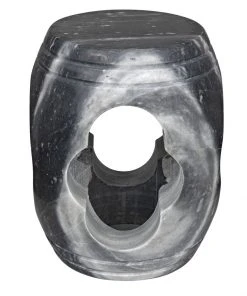 Noir Legend Side Table/Stool, Black Marble