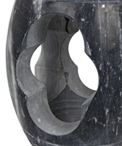 Noir Legend Side Table/Stool, Black Marble