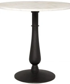 Side & End Tables Noir Cobus Side Table, Black Metal With White Stone
