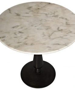 Side & End Tables Noir Cobus Side Table, Black Metal With White Stone