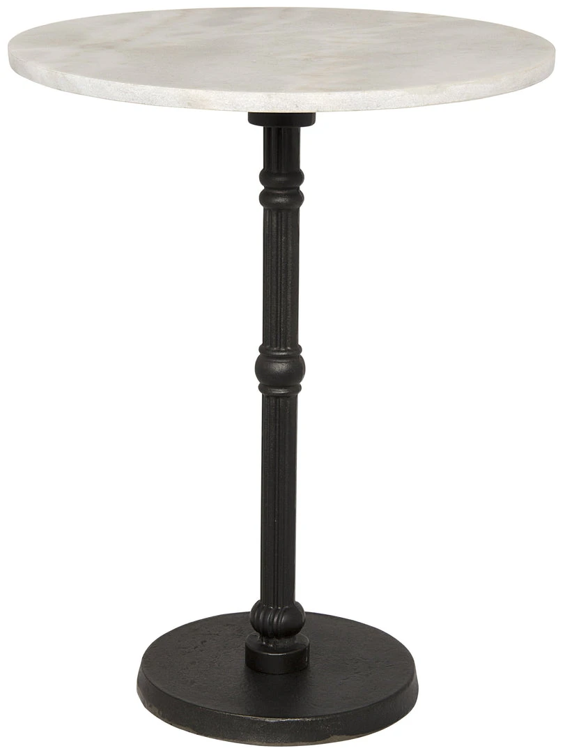 Noir Antonie Side Table, Black Metal With White Stone Side & End Tables 3 Noir Antonie Side Table, Black Metal With White Stone Side & End Tables